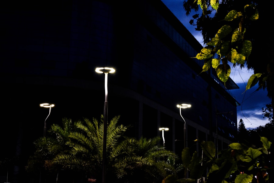 Photo "Solar column lights for garden decoration"