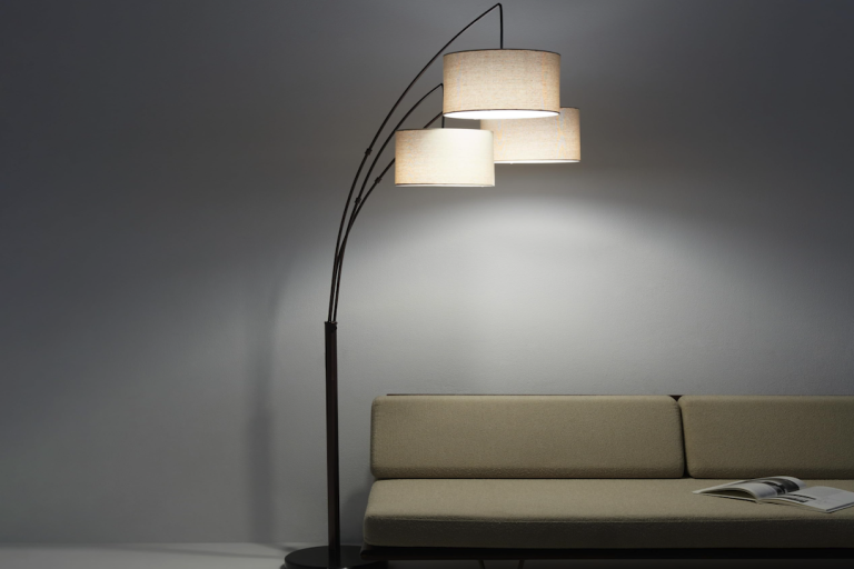 Enhance Your Living Room with a Simple Three-Head Floor Lamp