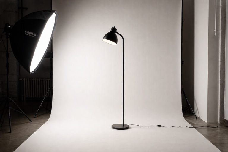 Creating Stunning Studio Photography with Softbox and Black Floor Lamp