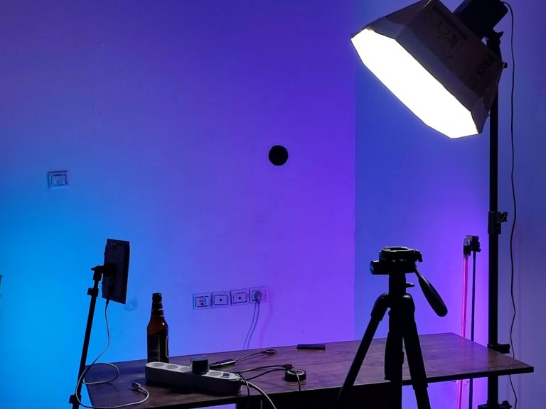 Creating Stunning Studio Photography with Softbox and Black Floor Lamp