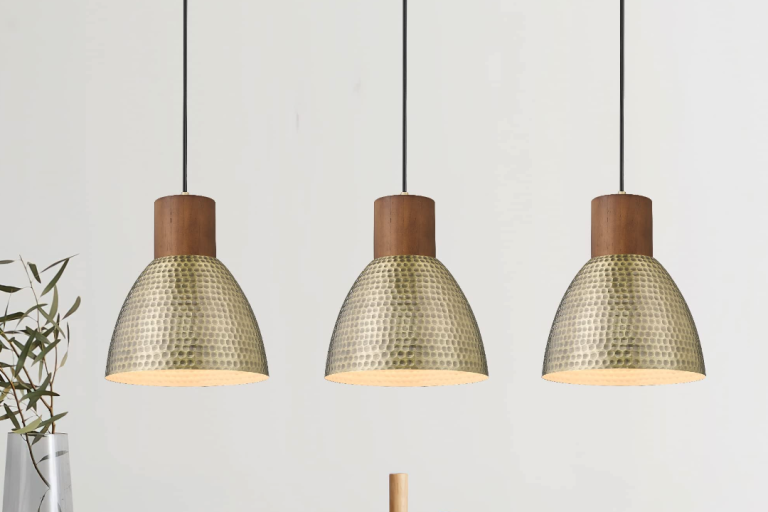 Stylish Hammered Metal Pendant Light for Kitchen Island