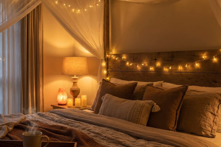Creating Softness: Petal Lighting for a Cozy Bedroom